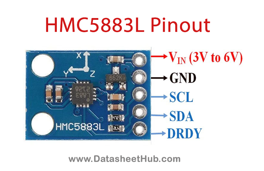 HMC5883L-3-Axis-Magnetometer-Module-Pinout